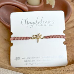 Pulsera Hilo Love Fe Rodio