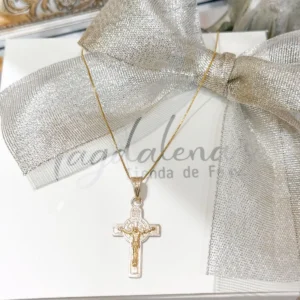 Cadena Oro Plata Cruz San Benito