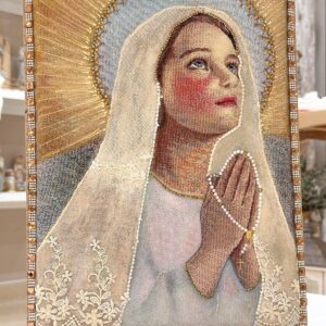 Gobelino virgen de la anunciación.