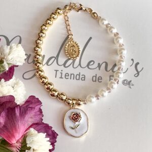 Pulsera rosa vino